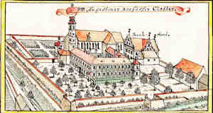 PP. Augustiner Barfüsser Closter - Kościół i klasztor Augustianów, widok z lotu ptaka